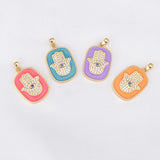 Fatima Hand DIY Jewelry Charms Enamel Craft Pendants Multicolor