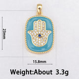 Fatima Hand DIY Jewelry Charms Enamel Craft Pendants Multicolor