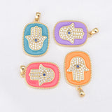 Fatima Hand DIY Jewelry Charms Enamel Craft Pendants Multicolor