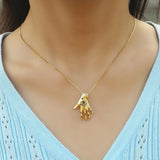 Fatima Hand Evil Eye Chain Necklace For Women CZ Jewelry Gift