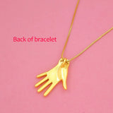 Fatima Hand Evil Eye Chain Necklace For Women CZ Jewelry Gift