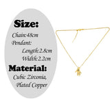 Fatima Hand Evil Eye Chain Necklace For Women CZ Jewelry Gift