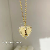 Fatima Rhinestones Heart Kiss Necklace Lucky Eyes Pendant Couple Jewelry