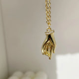 Fatima Rhinestones Heart Kiss Necklace Lucky Eyes Pendant Couple Jewelry