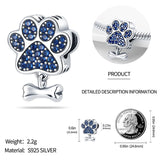 Four Leaf Clover Paw Silver Beads Charm for Bracelet Necklace