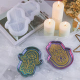 Fatima Hand Tray Silicone Mold Hamsa Hand Plate Epoxy Resin Casting DIY Craft