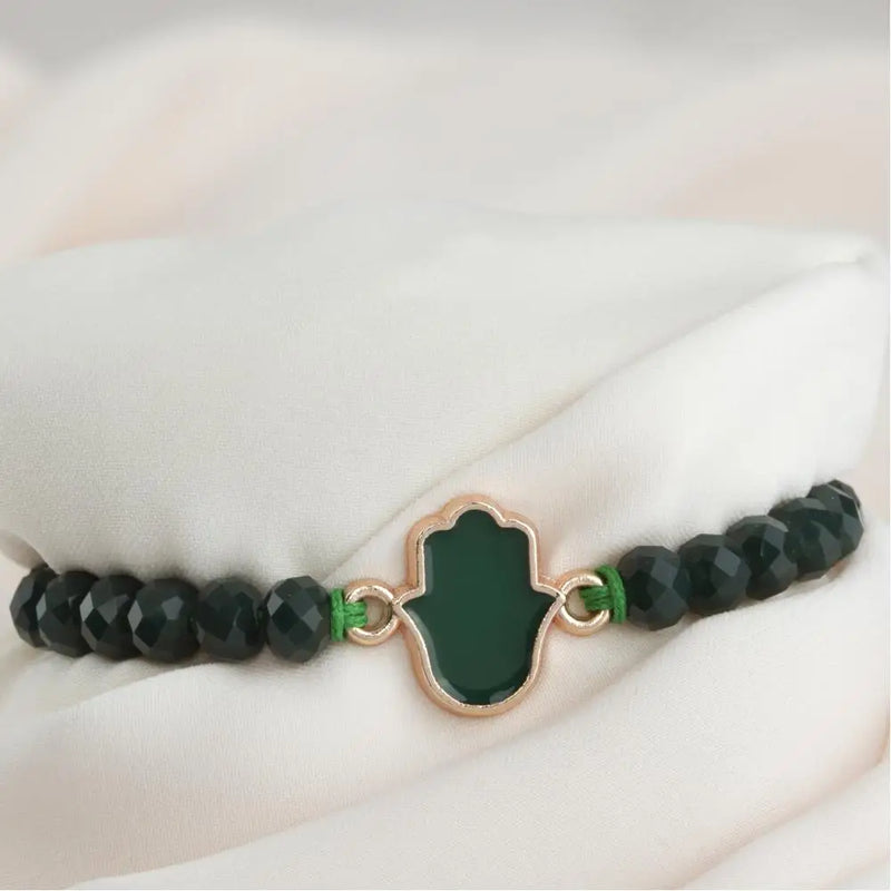 Fatma Hand Cabochons Crystal Bracelet