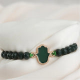 Fatma Hand Cabochons Crystal Bracelet