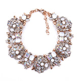 Fatpig Party Charm Flowers Necklace Women Crystal Jewelry Choker Statement