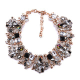 Fatpig Party Charm Flowers Necklace Women Crystal Jewelry Choker Statement