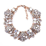 Fatpig Party Charm Flowers Necklace Women Crystal Jewelry Choker Statement