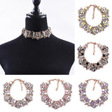 Fatpig Party Charm Flowers Necklace Women Crystal Jewelry Choker Statement