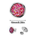 Stainless Steel Druzy Stud Earrings for Women