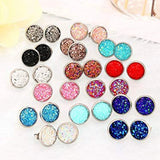 Stainless Steel Druzy Stud Earrings for Women