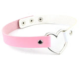 Faux Leather Choker Necklace Heart Chocker Statement Necklace