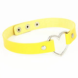 Faux Leather Choker Necklace Heart Chocker Statement Necklace