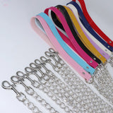 Faux Leather Choker With Chain Sexy Punk Bell Dangle Pendant Collar Necklace