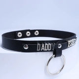 Faux Leather Choker Women O-Ring Necklace Goth
