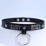 Faux Leather Choker Women O-Ring Necklace Goth