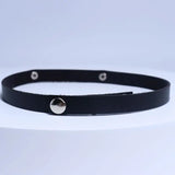 Faux Leather Choker Women O-Ring Necklace Goth