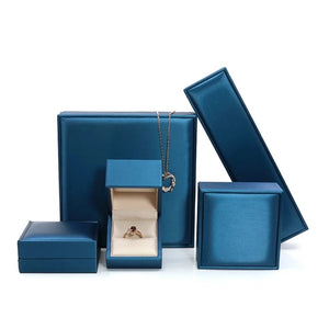 Faux Leather Jewelry Packaging Box Ring Pendant Necklace Gift Storage