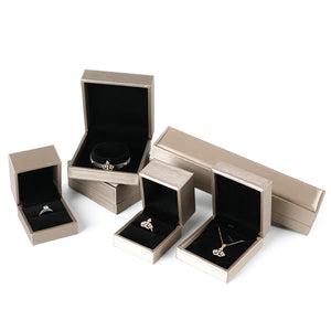 Faux Leather Jewelry Packaging Box Ring Pendant Necklace Gift Storage