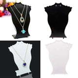 Faux Leather Mannequin Jewelry Necklace Display Holder Bust Stand