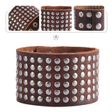 Spiked Faux Leather Bracelet Punk Wide Studded Cuff