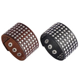 Spiked Faux Leather Bracelet Punk Wide Studded Cuff