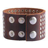 Spiked Faux Leather Bracelet Punk Wide Studded Cuff