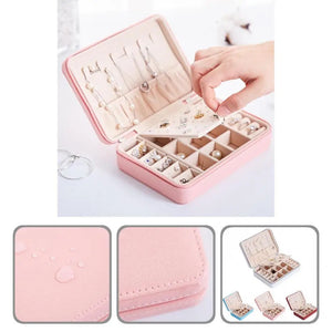 Faux Leather Multi-purpose Jewelry Case for Earrings Necklace Ring
