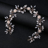 Faux Pearl Beaded Flower Bride Headband Women Girl Noiva Tiaras