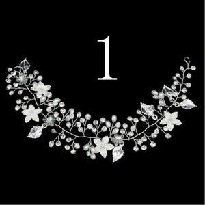 Faux Pearl Beaded Flower Bride Headband Women Girl Noiva Tiaras