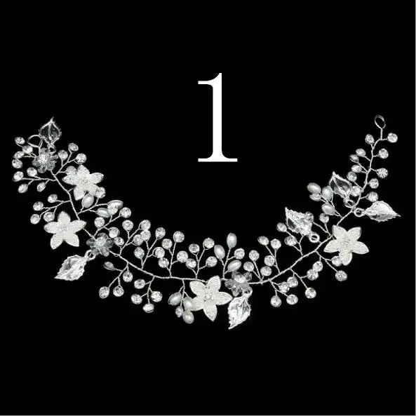 Faux Pearl Beaded Flower Bride Headband Women Girl Noiva Tiaras