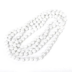 Faux Pearl Long Chain Necklace