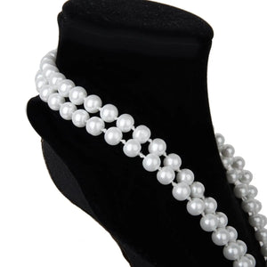 Faux Pearl Long Chain Necklace