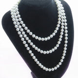 Faux Pearl Long Chain Necklace