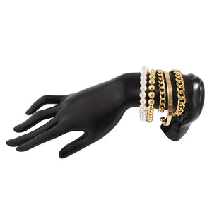 Pearl Bead Bracelet Set Punk Hand Chain