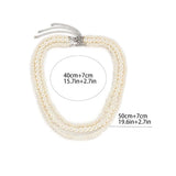 Faux Pearl Layered Necklace Costume Jewelry 3 Layers Bib Pendant Choker Chain
