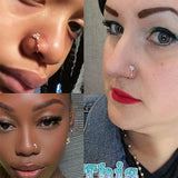 Faux Septum Piercing Rings Jewelry Nose Rings Double Hoop Clip