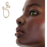Faux Septum Piercing Rings Jewelry Nose Rings Double Hoop Clip