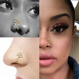 Faux Septum Piercing Rings Jewelry Nose Rings Double Hoop Clip