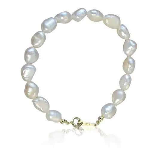 Baroque Pearl Bracelet Natural Freshwater Silver Clasp Jewelry