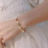 Baroque Pearl Bracelet with 3MM Multicolor Gemstone Beads