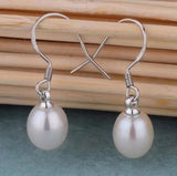 8-9MM Rice Freshwater Pearl S925 Silver Dangle Earrings