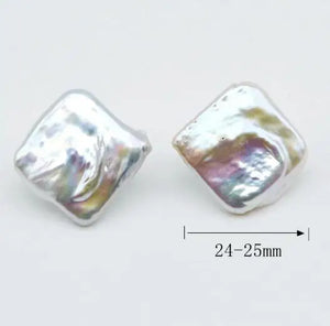 Baroque Freshwater Pearl Silver Earrings - Fashionable Ladies Jewelry