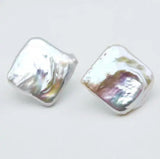 Baroque Freshwater Pearl Silver Earrings - Fashionable Ladies Jewelry