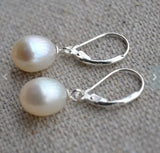 Rice Freshwater Pearl Silver Dangle Earring Fine Jewelry Wedding Gift