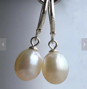 Rice Freshwater Pearl Silver Dangle Earring Fine Jewelry Wedding Gift