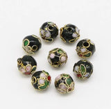 12mm Multicolor Cloisonne Thread Round Beads DIY Enamel Wire Inlay Loose Beads